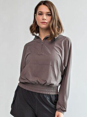 Butter Quarter Zip Hoodie With Kangaroo